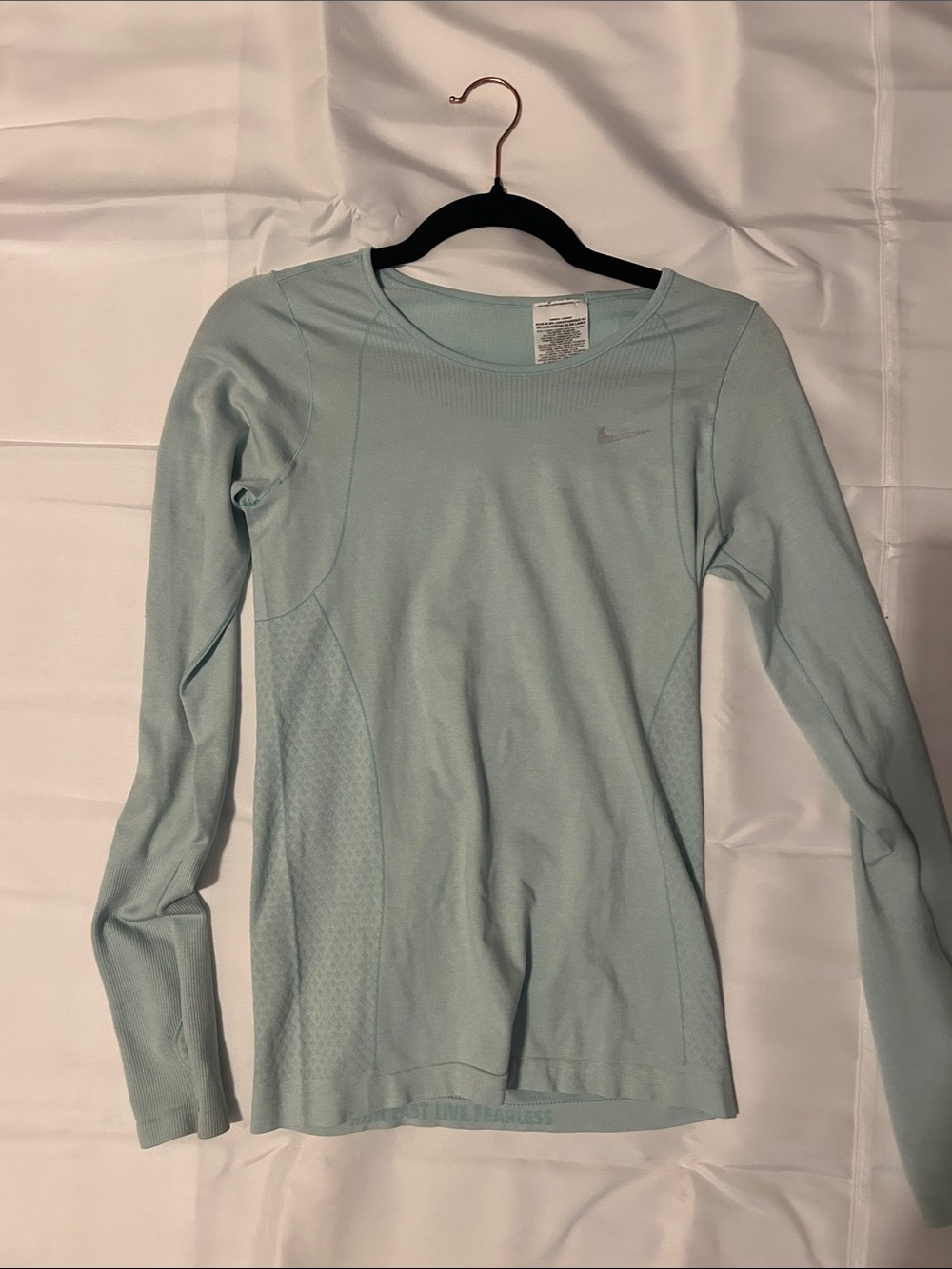 Nike Women's Light Blue Long Sleeve Training Tee